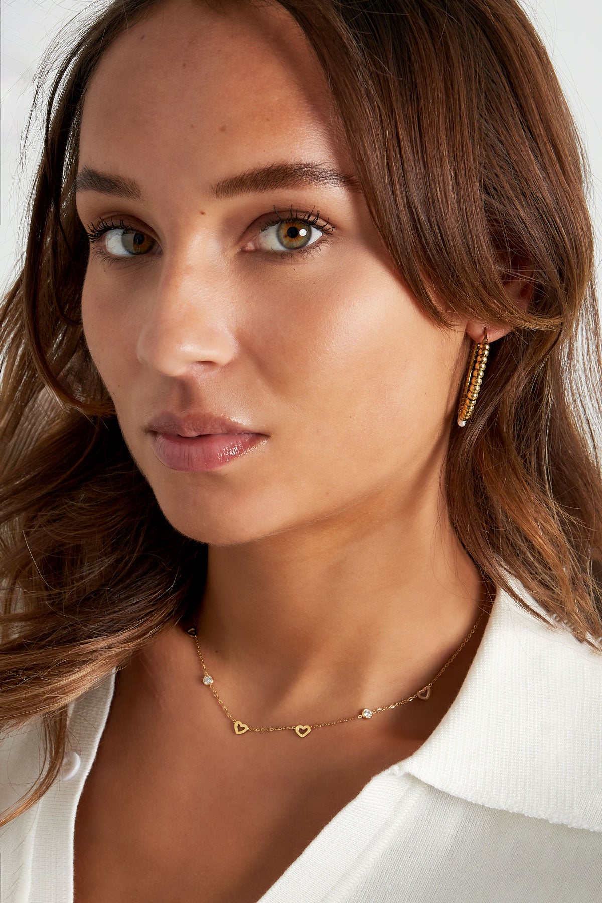 Rhinestones with hearts necklace