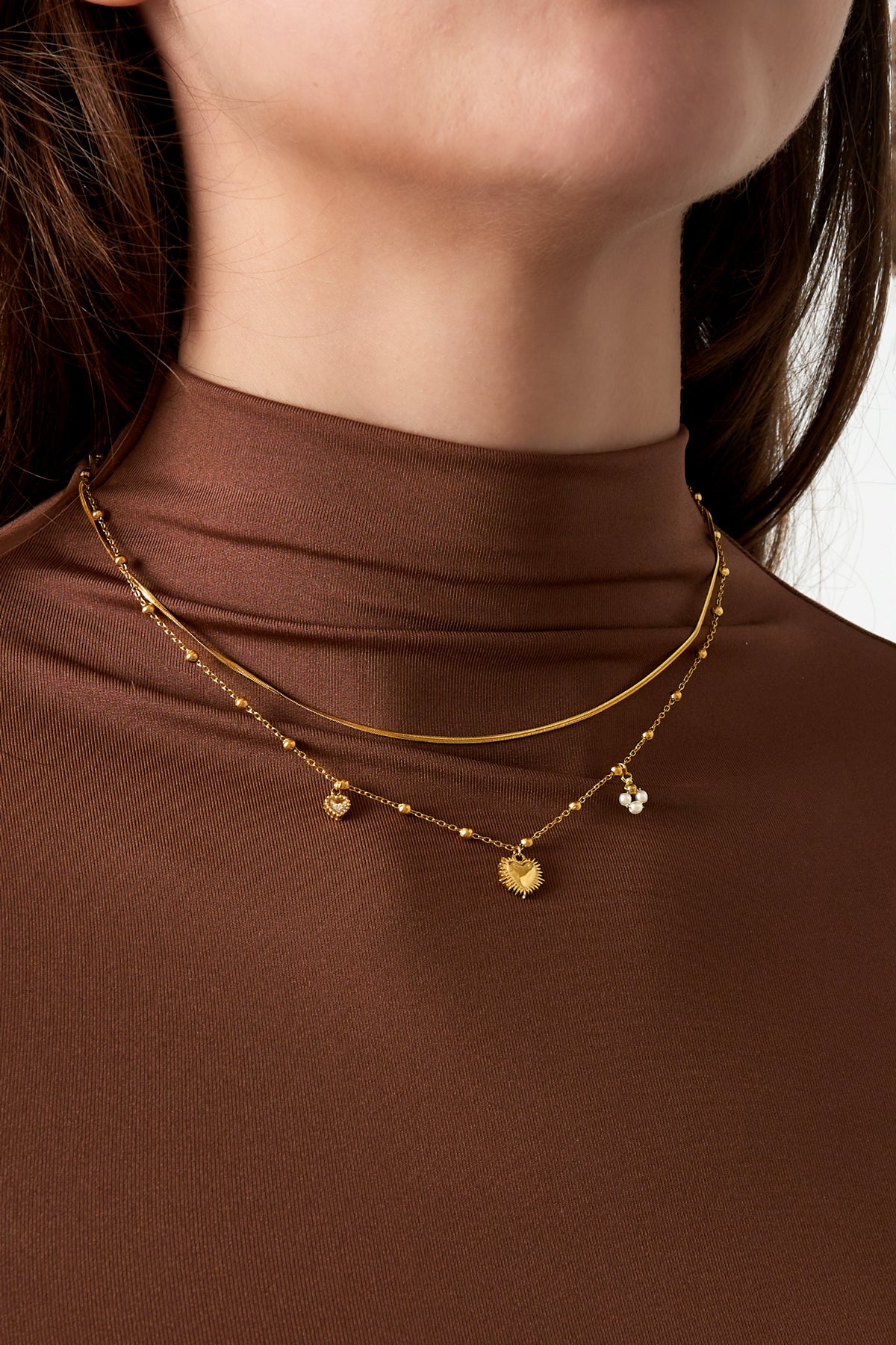 Double necklace with smiley