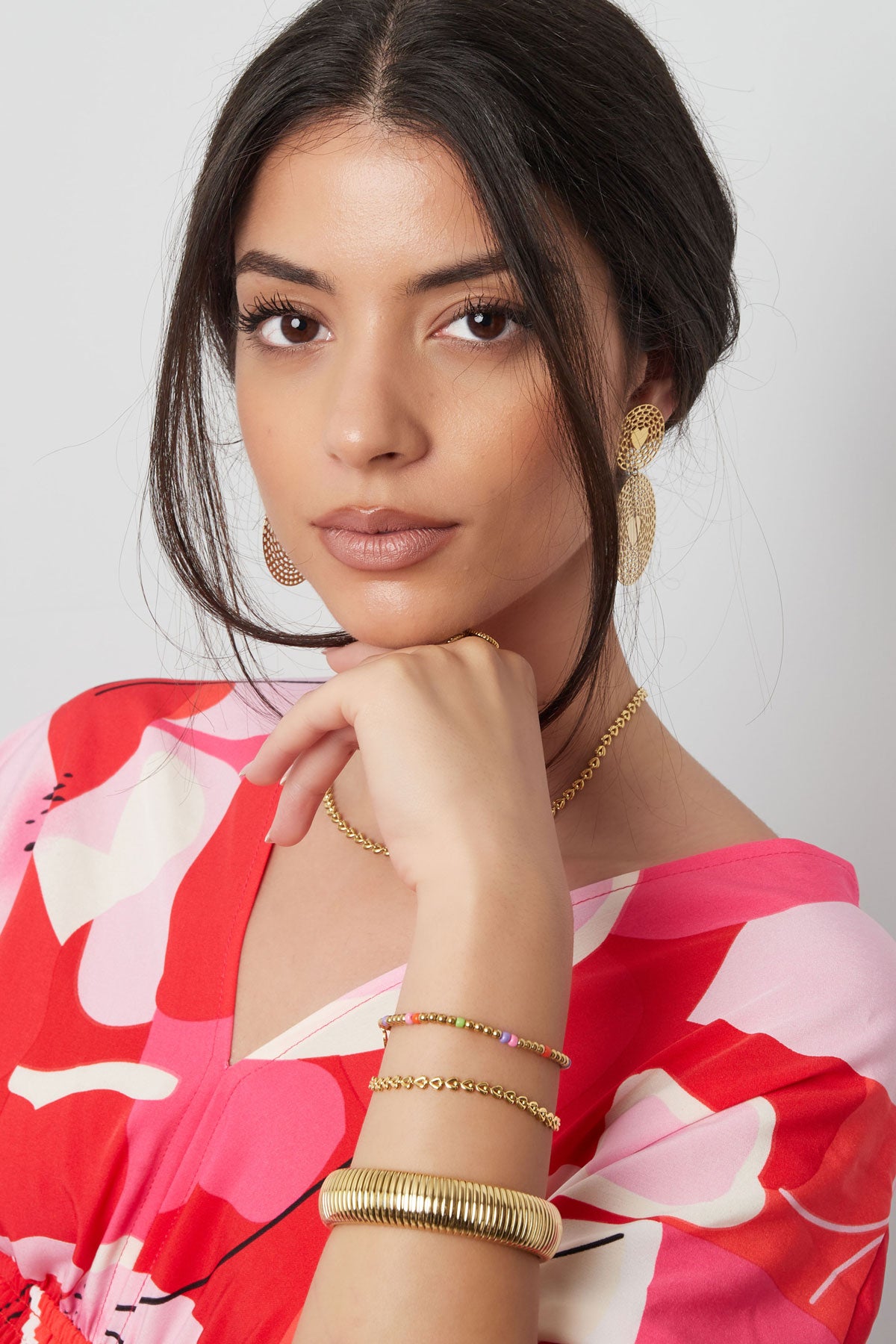 Linked hearts bracelet