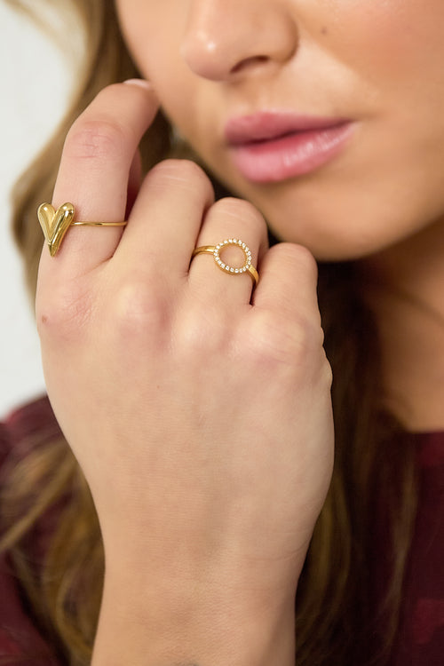 Roestvrijstalen minimalistische ringen cirkel Casual Dagelijks Eenvoudig Serie Dames sieraden