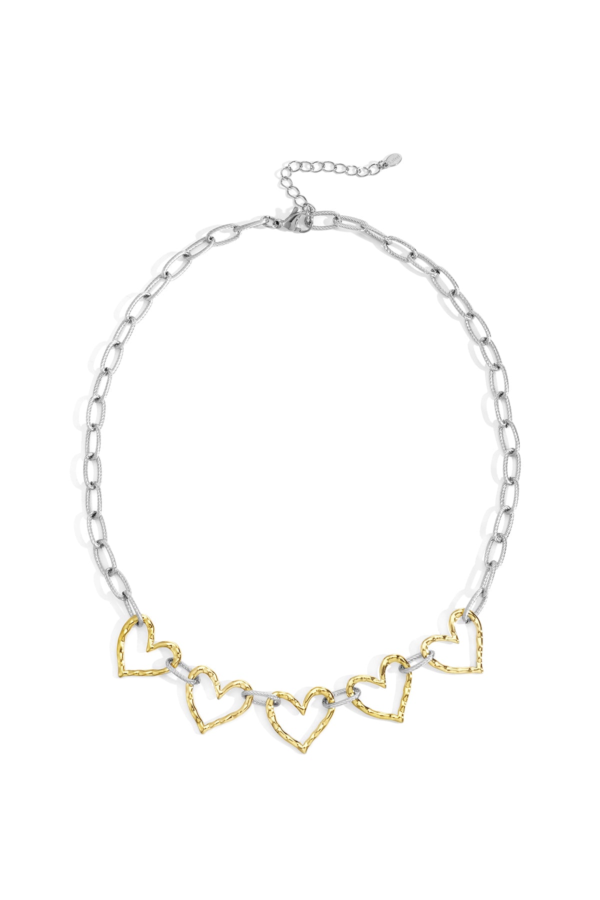 Four open hearts necklace