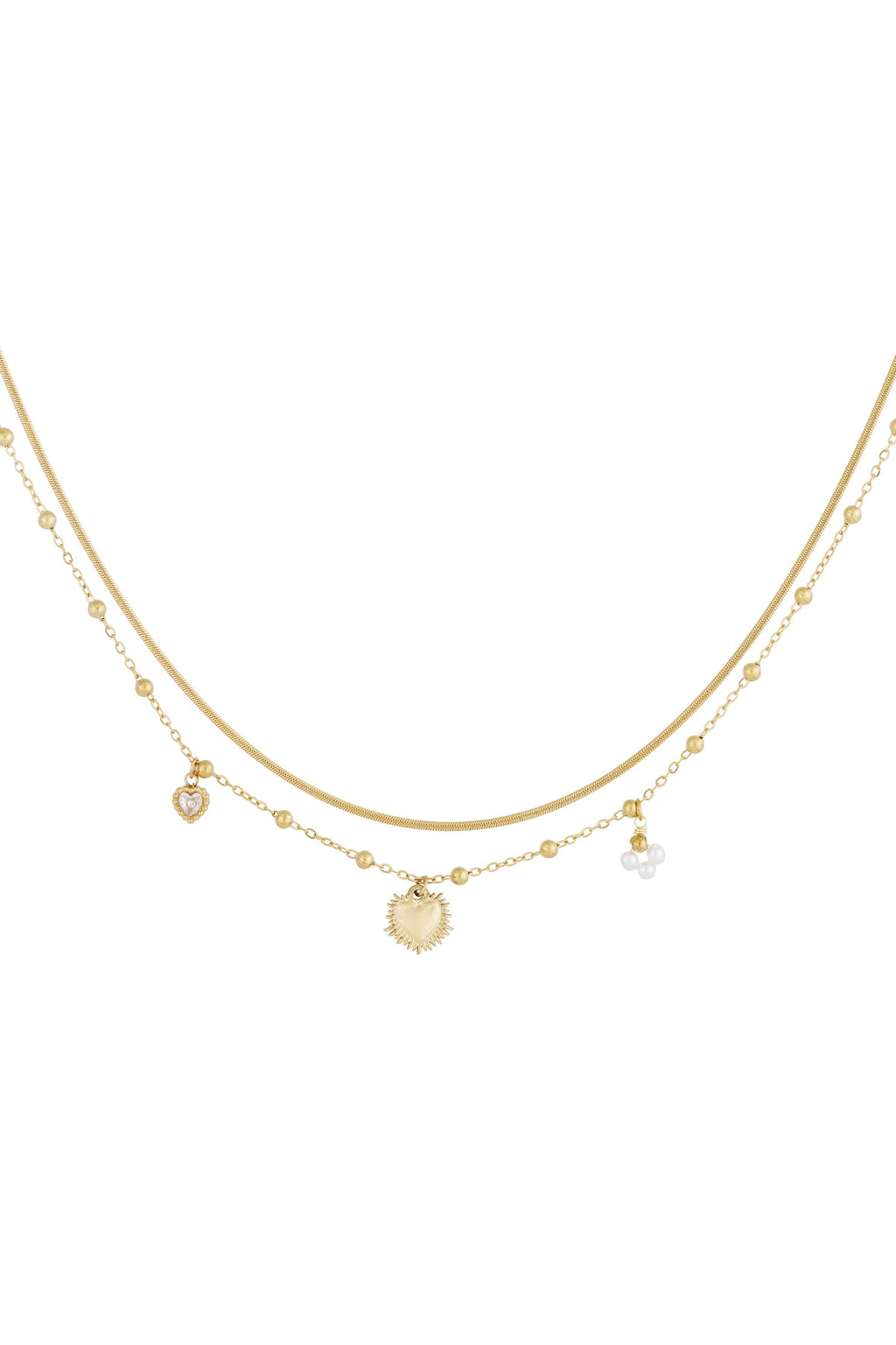 Double necklace with smiley