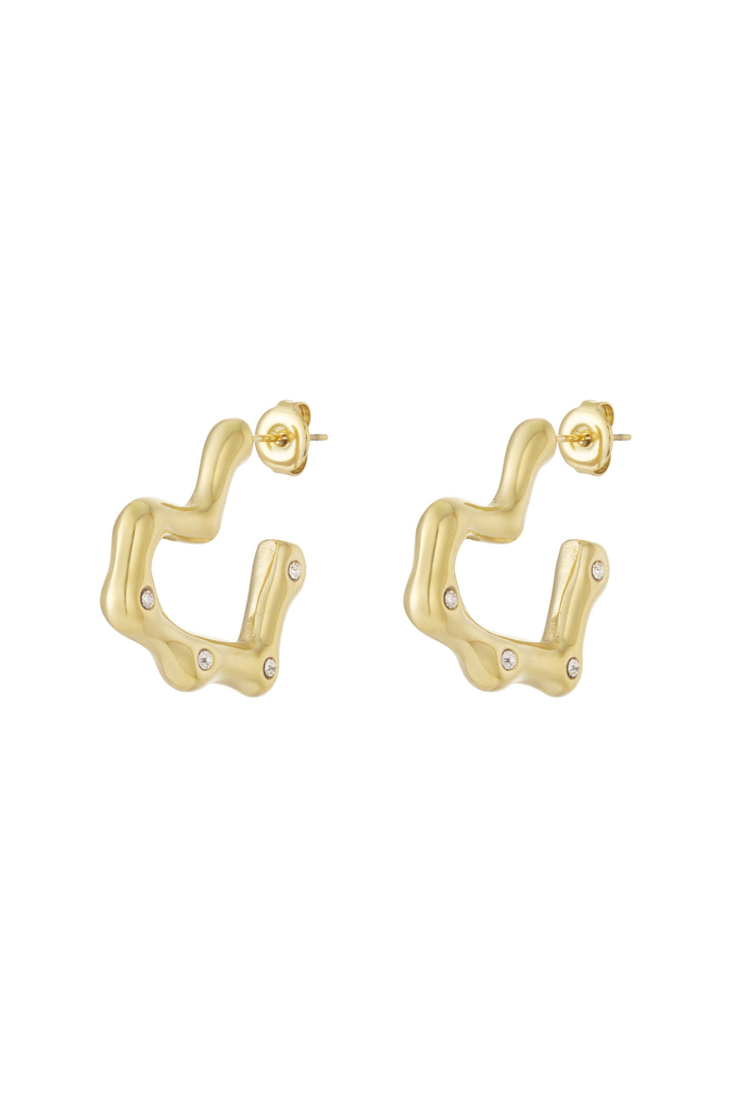 Rhinestone heart earrings