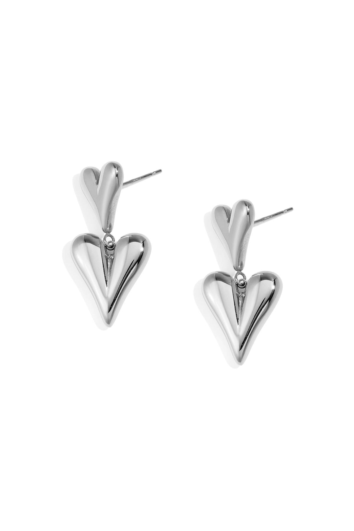 Double heart earrings