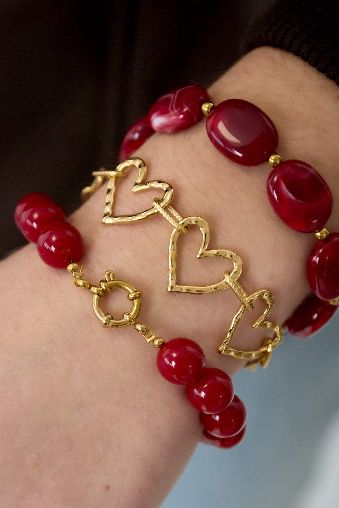Three open hearts bracelet
