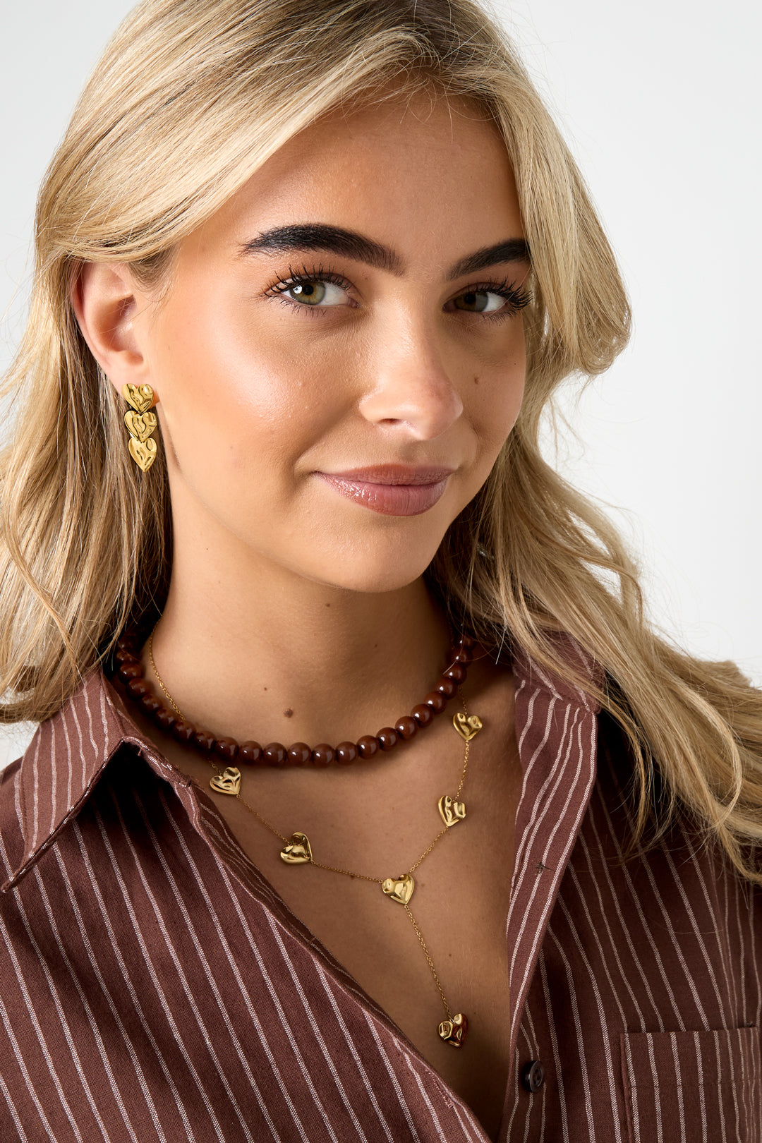 Y-Necklace with hearts