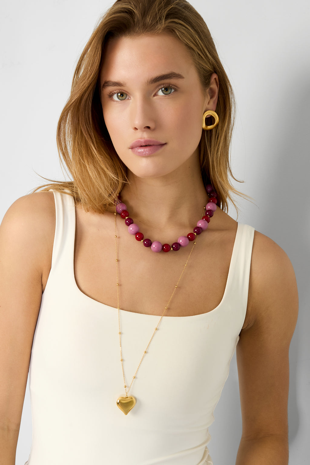 Long heart necklace