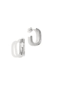 Double rectangular hoop earrings