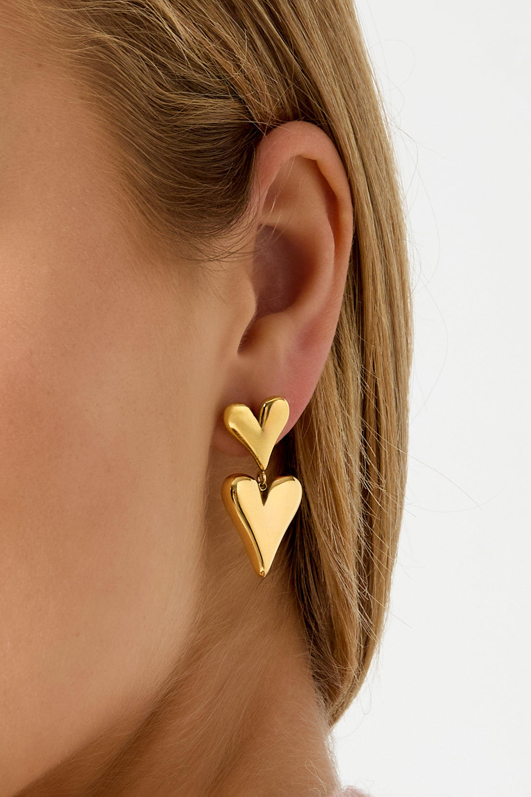Double heart earrings