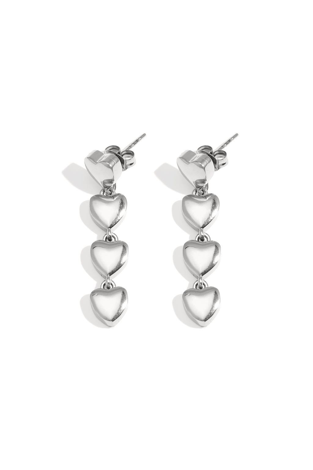 Four Small heart earrings