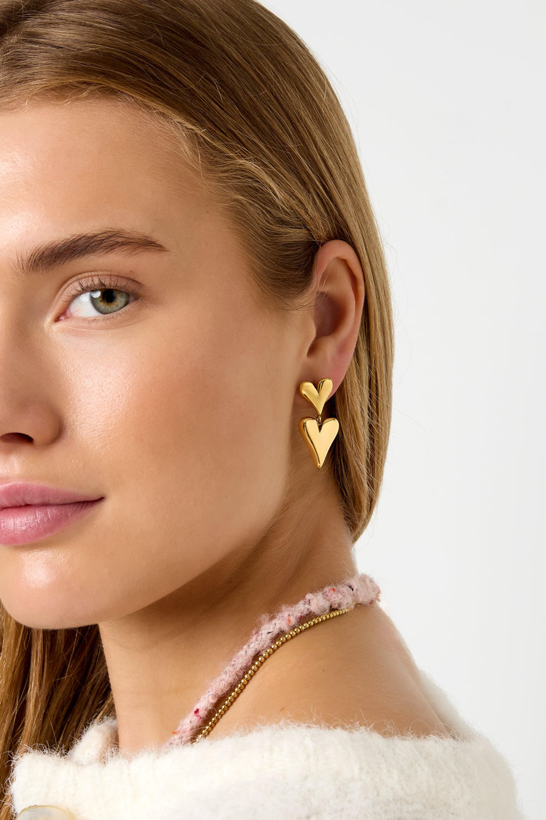 Double heart earrings