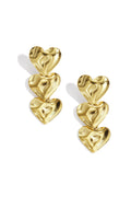 Three wavy heart earrings