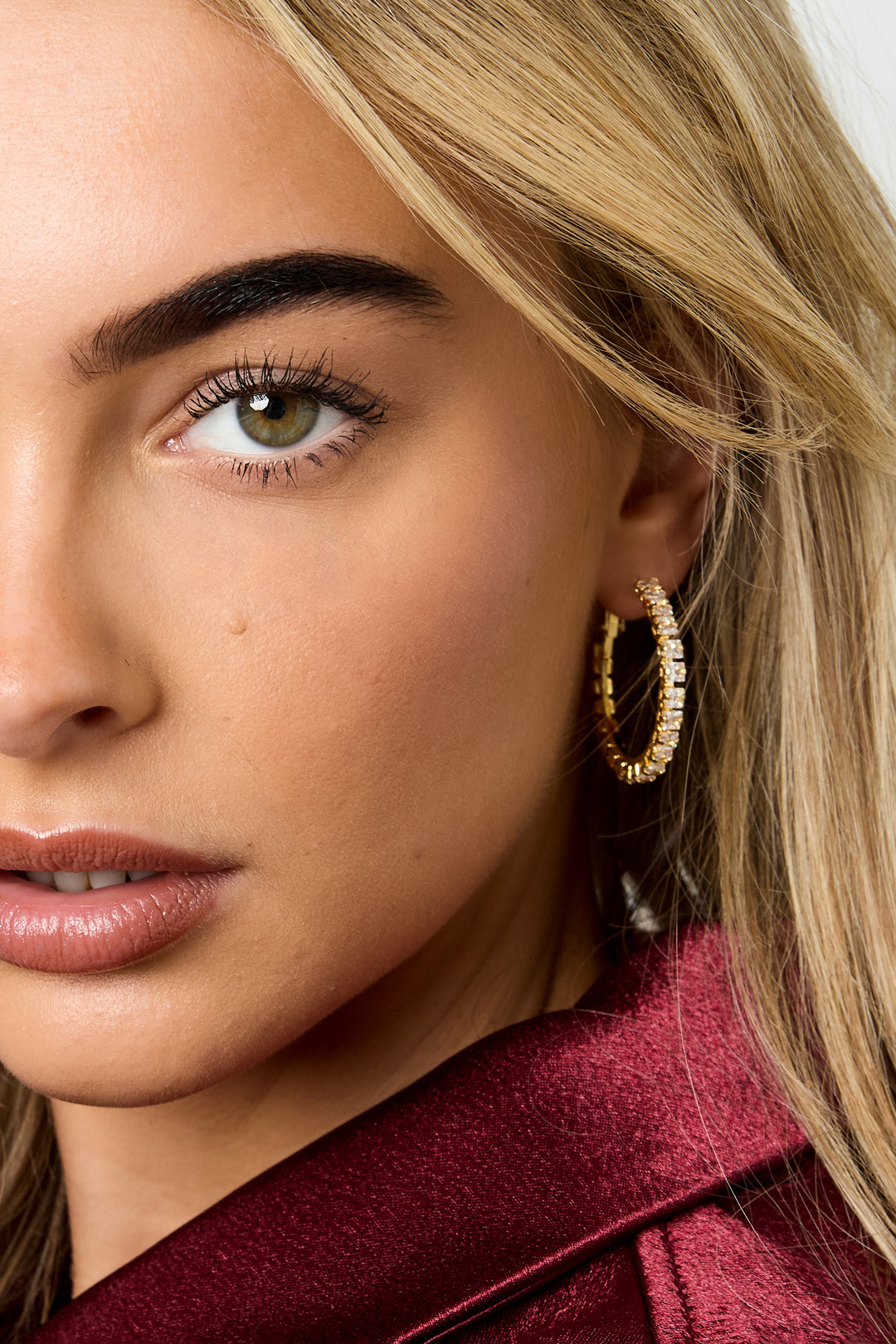 Small hoops with rhinestones