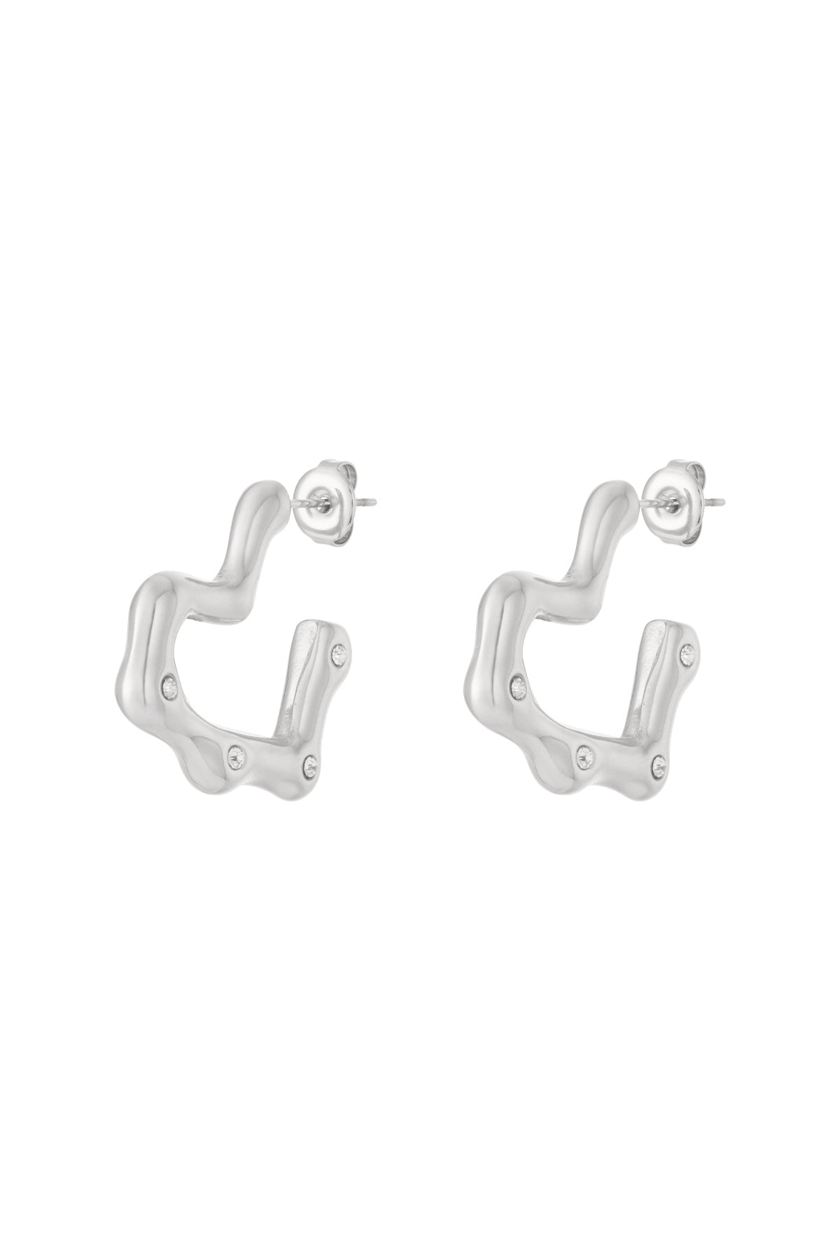 Rhinestone heart earrings