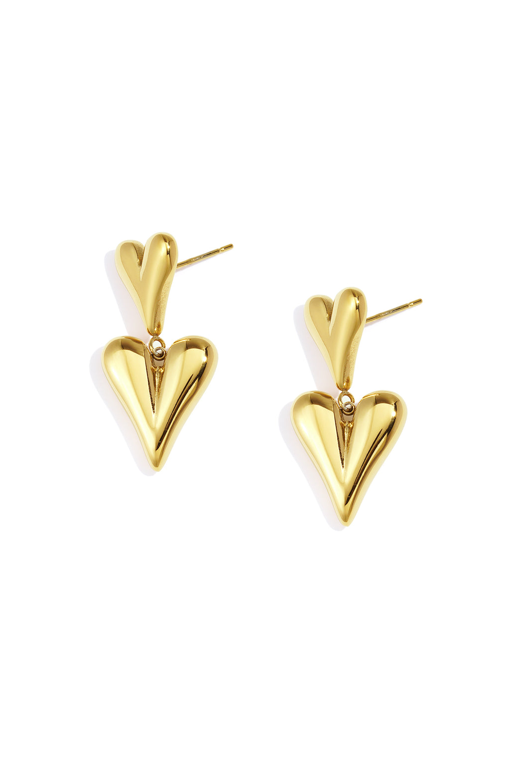 Double heart earrings