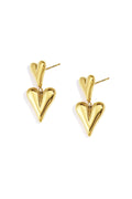 Double heart earrings