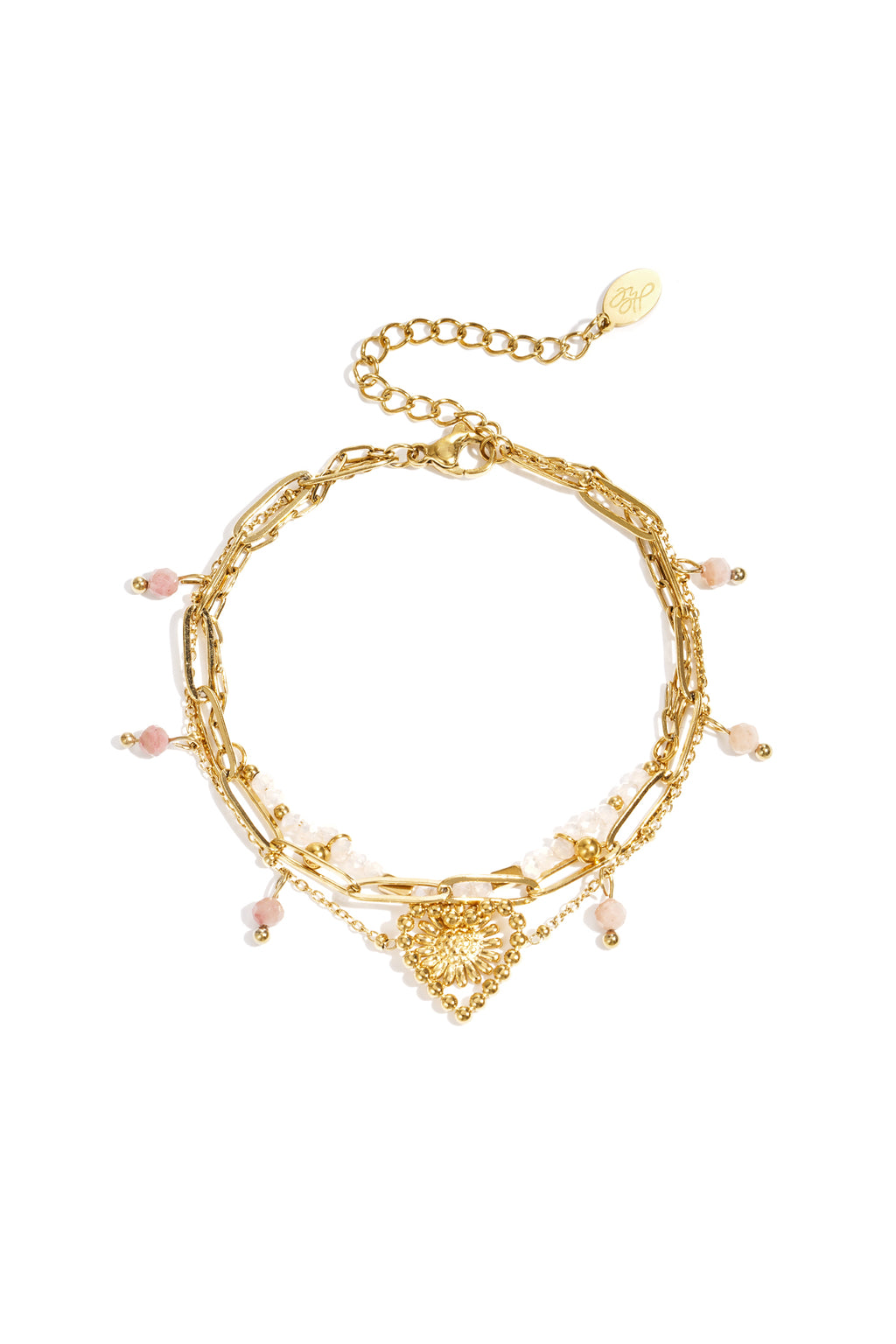 Triple bracelet with heart