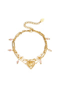 Triple bracelet with heart