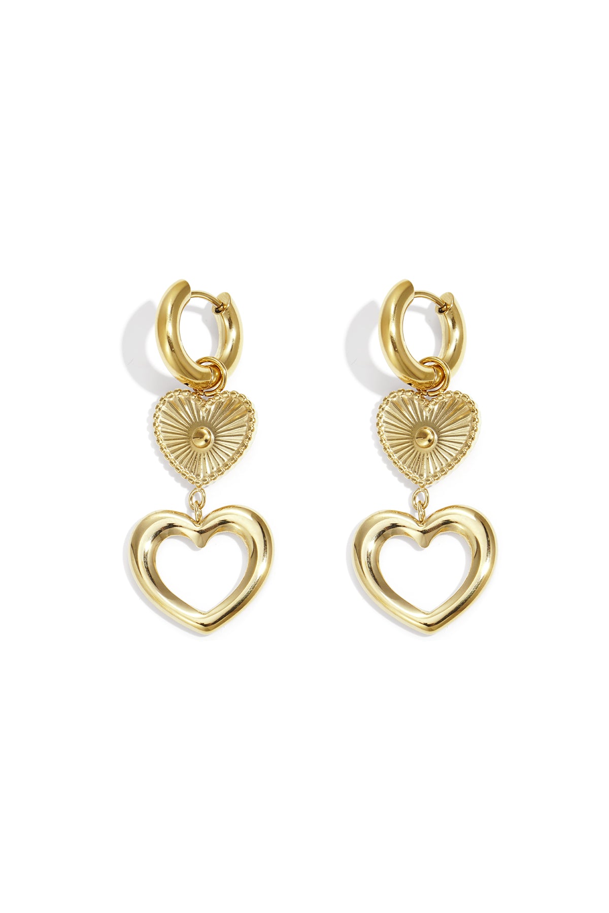 Open en closed hart earrings